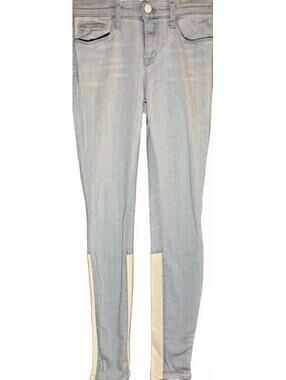 J Brand Skinny Leg Jeans Blue Light Wash Mid Rise Stepped Back Size 25